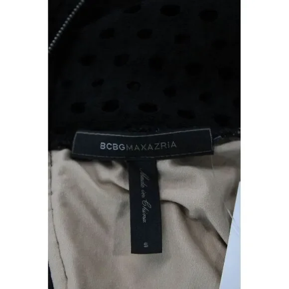 BCBG Max Azria Womens Mesh Layered Zipped Sheath Dress Black Size S - Picture 7 of 7